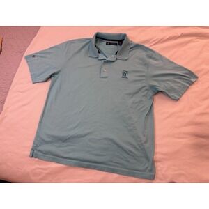 Oxford Golf TPC Scottsdale Polo Shirt Mens Large Blue Pima Cotton